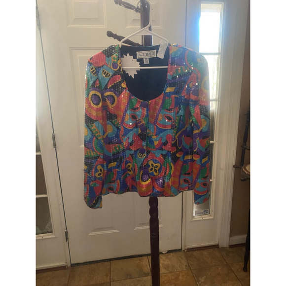 Women's A.J. Bari vintage Sequin Blazer Jacket S12